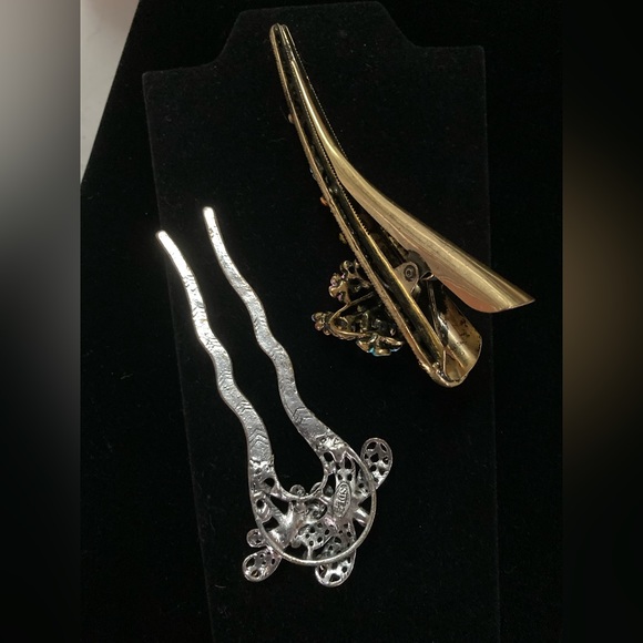 COPY - 2 pc bundle Butterfly dbl prong Hair Pin & Flower basket hair clip Stron… - Picture 12 of 12